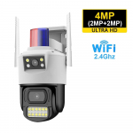 SIM-kaardi 4G kaamera 8MP 4K kahe objektiiviga CCTV juhtmeta v&auml;listingimustes turvakaamera tugi AI Humanoid Detect Motion PTZ V380 Pro videokaamera 4MP WIFI Camera