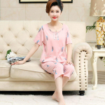 Suvepidža Naiste L&uuml;hikeste Varrukatega Komplekt Vaba L&uuml;hikesed P&uuml;ksid Pluss Suurus Keskealistele ja Eakatele Koduriietus M