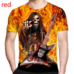 Moodne pealuu tr&uuml;kitud 3D T-s&auml;rk l&uuml;hikeste varrukatega hip-hop r&auml;pp rokk punk muusika stiil naljakas hipsteri s&auml;rgid gooti surmajumala topid XS must