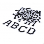 Patches 26 Pcs &ndash; Embroidered Motif Applique Kit alphabet and letters Sew On for White Black