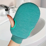 Koorivad du&scaron;ikindad, Mitt Washcloth vannikindad du&scaron;i jaoks, kahepoolsed koorivad kindad, massaažiks ja kehakoorimiseks roheline