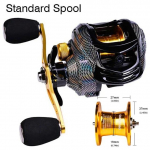 LEO FISHING Baitcasting Reel 18+1BB Casting Reel Smooth Metal 7.2:1 &uuml;lekandearvuga p&uuml;&uuml;girull standardse v&otilde;i s&uuml;gava v&otilde;i madala pooliga bassi jaoks Standard Spool left hand