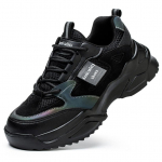 Mugavad t&ouml;&ouml;jalatsid naistele, torkevastased kerged tossud, mustad naiste t&ouml;&ouml;kaitsejalatsid Meeste terasest varbaga turvasaapad 34