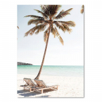 Troopilise mere rannalainete plakat kookosp&auml;hklipuu silla veoauto l&otilde;uendi maalimine P&otilde;hjamaade seinakunstipildid elutoa sisekujunduseks 21X30cm No Frame