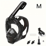 1 tk uduvastane kogu n&auml;o snorgeldamismask, 180-kraadine panoraamvaade, veekindel selge sukeldumismask, kaamerakinnitusega, snorgeldamiskomplekt M must