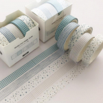 5 tk/komplekt Washi teip Armas Grid Kleepuv &uuml;hev&auml;rviline P&otilde;histiilis Maskeeriv teip kleebiste jaoks Scrapbooking DIY fotoalbumi p&auml;evik