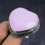Pink Chalcedony Gemstone 925 Sterling Silver gift Jewelry Ring Size 8.5 F5Y71