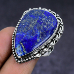 Lapis Lazuli Gemstone 925 Sterling Silver gift Jewelry Ring Size 10 o3M82
