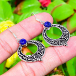 Lapis Lazuli Gemstone Handmade 925 Sterling Silver Jewelry Earring 1.85 b7i86