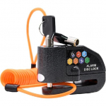 Alarmi ketasluku komplekt, pidurilukk, vargusvastane veekindel 110 dB 7 mm tihvti 5 jalga meeldetuletuskaabel mootorrataste t&otilde;ukeratta kandekott (1 tk Must) 1pcs Black