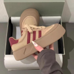 Retro paksude talladega vabaajaketsad Naiste talvised uued tudengite mitmek&uuml;lgsed moraalse kasvatuse kingad ni&scaron;&scaron; originaalsed ketsid 35 punane