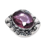 Natural Amethyst Gemstone Handmade 925 Sterling Silver Jewelry Ring Size 7 c1t68