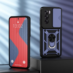 KEYSION P&otilde;rutuskindel &uuml;mbris OPPO Reno12 Pro 5G libistatava t&otilde;ukekaamera objektiivi kaitser&otilde;nga aluse telefoni kate OPPO Reno 12 5G jaoks for OPPO Reno12 5G punane