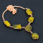 Yellow Sapphire Natural Gemstone Handmade Copper Jewelry Necklace 18 u0o29