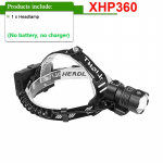 1000000LM XHP360 V&otilde;imas LED-pealamp USB-laetav pealamp K&otilde;rge v&otilde;imsusega LED-pealamp 18650 Pealamp Kalastuslantern without battery