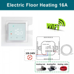 Tuya Nutikas Kodu Termostaat Wifi Temperatuuriregulaator P&otilde;randak&uuml;te Digitaalne Termoregulaator Google Home'iga GB valge