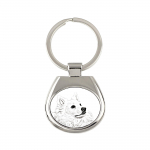 American Eskimo Dog, American Spitz - keychain with a dog, keychain with a print, personalized pendant from the Art-Dog brand