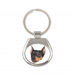 German Pinscher - geometric keychain with a photo and the inscription Art-Dog