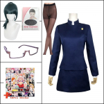 Anime Jujutsu Kaisen Maki Zenin Cosplay Kost&uuml;&uuml;m Maki Zenin Prillid Parukas Seelik Zen Maki Halloweeni J&otilde;ulupeo Vormi L-(Costume+Wig)