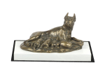Boxer, German Boxer II - dog figurine, figure on a white base, trophy for Art-Dog dog show exhibition