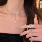 Bowknot Pearl Ripats Kaelakee Punk L&auml;ikiv rangluu kett naistele T&uuml;drukutele Y2K Peoehted Aksessuaarid Kingitused