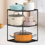 K&ouml;&ouml;gi hoiurest K&ouml;&ouml;gin&otilde;ude organiseerija nurgariiul lauaarvuti poti metallraami jaoks 2 tier valge