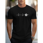 Vibrant Football Heartbeat Graphic T-s&auml;rk &ndash; pehme, hingav ja mugav l&uuml;hikeste varrukatega meeste T-s&auml;rk &ndash; vabaaja spordis&auml;rgid S must
