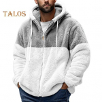 Meeste talvemantel Paks fliisist pingutusn&ouml;&ouml;r kapuutsiga Colorblock lukuga pikkade varrukatega tuulekindel kuumust hoidev kardigan v&auml;lireisijakk L hall