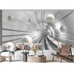 Moodne laiendusruum 3D seinamaalingud Loomingulised valge p&auml;rli geomeetriaga seinamaalingud magamistoa elutoa taustatapeet 200 cm(W) x 140 cm(H)
