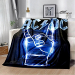 Rockb&auml;nd AC/DC retrotr&uuml;kiga flanellist soe pleed piknikutekk voodikate viskepleed voodipesu S&uuml;nnip&auml;evakink 30x40in