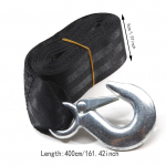 Autohaagise vintsi rihm koos raskeveokite konksuga Creative paadihaagise vintsi rihma vahetus 4m must