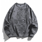 S&uuml;gis-talv pluss suuruses trend t&auml;isprindiga anime kapuutsiga dressipluus meestele, l&otilde;dva l&otilde;ikega 6XL