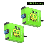 PALO 1800 mAh aku GoPro Hero 8 7 6 5 liitiumioonakupaki liikumiskaamera jaoks. Aku salvestusruum GoPro Hero8 laetavate akude jaoks 2Battery