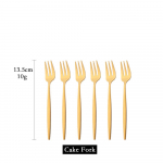 6 tk Kuldne matt s&ouml;&ouml;giriistade komplekt roostevabast terasest s&ouml;&ouml;giriistade komplekt k&ouml;&ouml;giv&otilde;i nuga magustoidu kahvli lusika komplekt h&otilde;ben&otilde;ude lauan&otilde;ude komplekt 6pcs cake fork