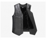 Talvine nahast vest vabaaja aluss&auml;rk keskealistele ja eakatele polsterdatud ja paksendatud suure suurusega hobusejakk Nahkjakk meeste riided XL must