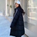 Talvine uus sulejope Naiste Parka Korea stiilis keskmise pikkusega puuvillane mantel vaba vabaaja polsterdatud polsterdatud jope S valge