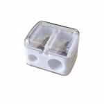 2 tk Mini kahe auguga pliiatsiteritaja, plastikust teritusots, &otilde;hukesed t&ouml;&ouml;riistad naistele valge