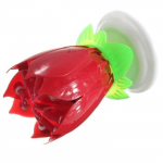 Bougie Anniversaire Fleur Musical Lotus Rotatif Soire&eacute; G&acirc;teau Mariage Rouge L03032 - U