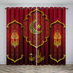 Ramadan Kareem Kardinad &Otilde;hukesed Varjutavad Pol&uuml;esterkiud Kohandatud Prindiga Kardinad Sobivad Elutoa Magamistoa K&ouml;&ouml;gi Kaunistuseks 1x50W60H(CM)&Hook
