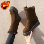Talv 2024 Elegantsed kontsadega mustad naiste lumesaapad K&otilde;rged kontsad Suured Soojad T&ouml;&ouml;jalatsid Mood Gyaru Pu Plush Naiste kingad 35