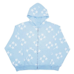 Vintage Fashion Star Graphic Fairy Grunge Mehed Naiste Pikkade varrukatega Lukuga kapuutsiga jope OverSize T&auml;navar&otilde;ivad Y2K Riided Emo Pullover S sinine