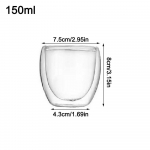 150/250/350/450ml Uus K&otilde;rge Borosilikaatklaasist Kahekihiline Klaasist Tass Kuumuskindel Joogin&otilde;u L&auml;bipaistev Kohvitass Mahlatass