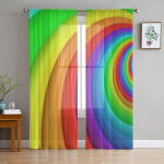 Rainbow Starlight Dreami &scaron;ifoonist l&auml;bipaistvad kardinad elutuppa magamistoa kodukaunistusteks akende h&auml;&auml;led t&uuml;llkardinad W135 x H185cm x1&Grommet Top
