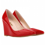 Seksikas terava varbaga lakknahast k&otilde;rged kontsad pumbad naiste punased kontoripulmakingad Suvi s&uuml;gis kiilud naine 41 punane