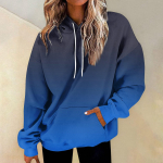 Naiste moe igap&auml;evased mitmek&uuml;lgsed vabaaja kampsunid Graafilised igap&auml;evaste pikkade varrukatega gradientv&auml;rviga lapiga tr&uuml;kitud top dressipluusid L sinine