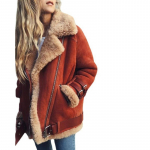 Naiste lambavillast mantel, karusnahast puuvillane mantel 4XL