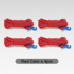 4 tk Outdoor Guy Lines telgi n&ouml;&ouml;rid helkurk&ouml;is koos alumiiniumist Guylinesi reguleerija pingutuskotiga telgi varikatuse jaoks 3mm&4M punane