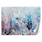 Tapeet Niidu Liblikad V&auml;rvilised Lilled 100x70 sinine