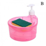 Dispenser Sabun Pinggan Dispenser Detergen Automatik, Kotak Tekan, dengan Pemegang Span, untuk Aksesori Basuh Dapur dan Bilik Mandi Hijau Soap valge