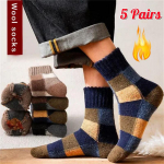5 paari segav&auml;rvidega talvesoojad meriinovillased meeste sokid pehmed mugavad vabaaja paksud ka&scaron;miirsokid 5 Pairs (Mixed color)